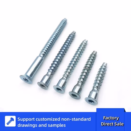 Aço inoxidável Parafuso de aço carbono Ferragens de latão Fixadores de móveis Âncora Metal Parafuso de madeira Concreto Fixador de fornecedores Fabricante